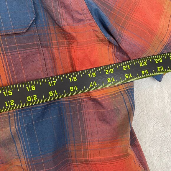Kühl Mens Shirt Large Plaid Short-Sleeve Button-Up Orange Born in the Mountains - Picture 4 of 12